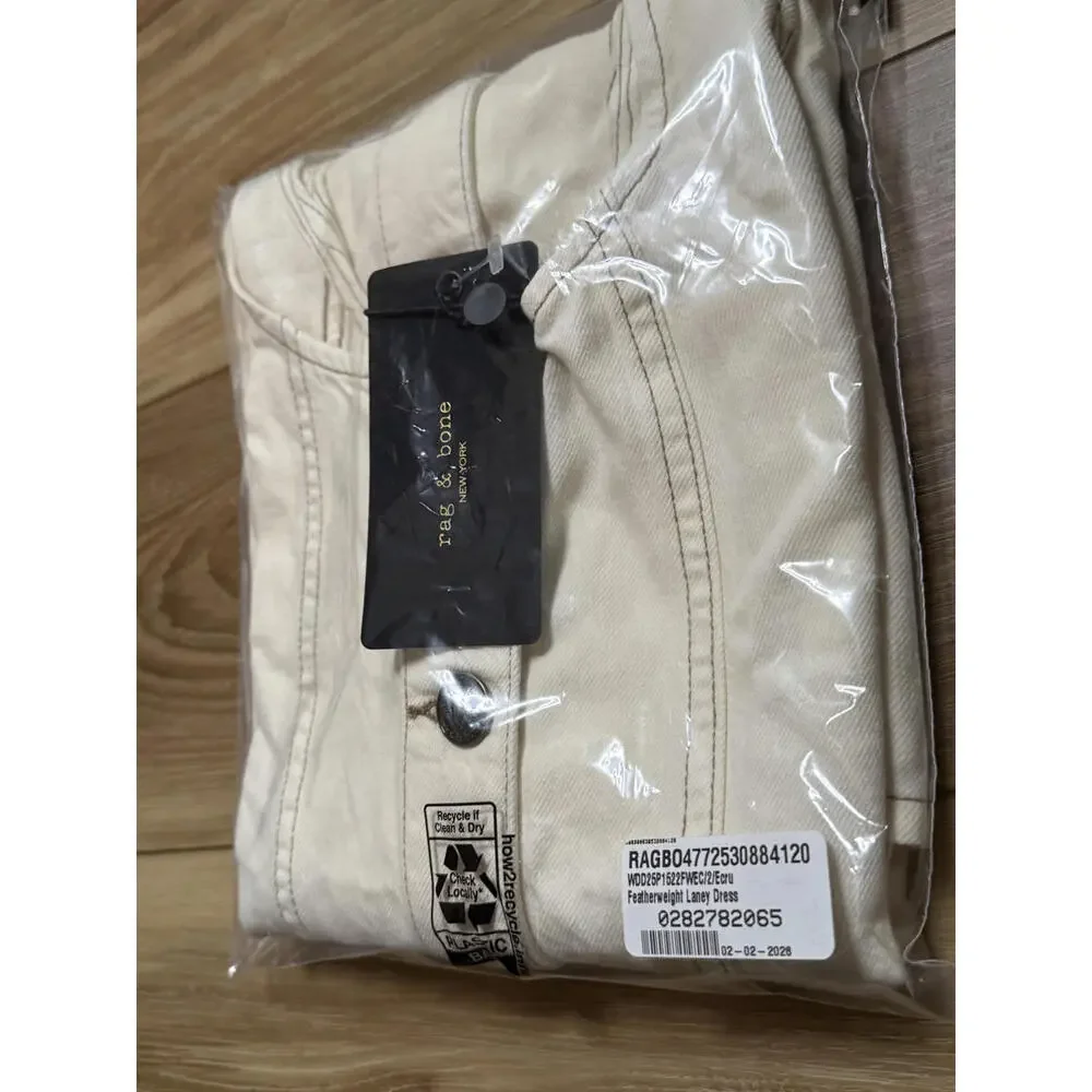 NWT! rag & bone Featherweight Laney Dress in Ecru Size 2